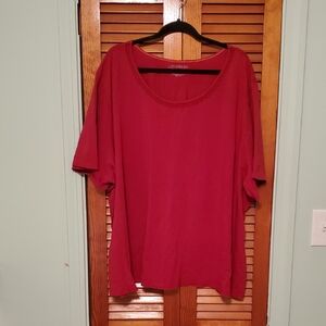 Catherines Deep Red Short Sleeve Top